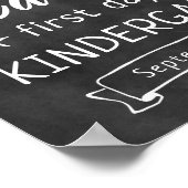 幼稚園の最初の日ブラックシャルボードサイン ポスター (角)