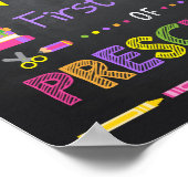 幼稚園の最初の日，新学期標識 ポスター (角)