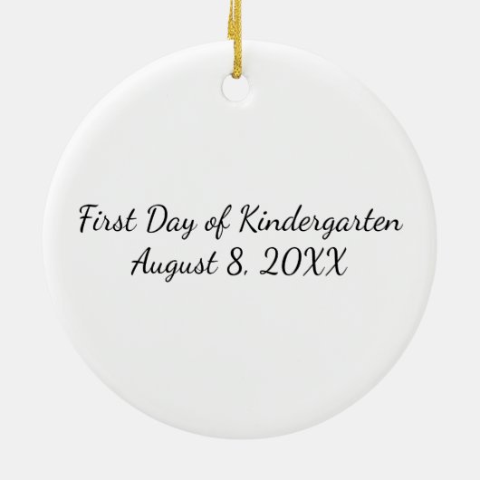 幼稚園の最初日、枝の漫画のフクロウ セラミックオーナメント (裏面)