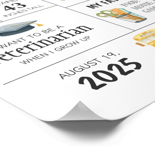 幼稚園の最後の日サイン ポスター (角)