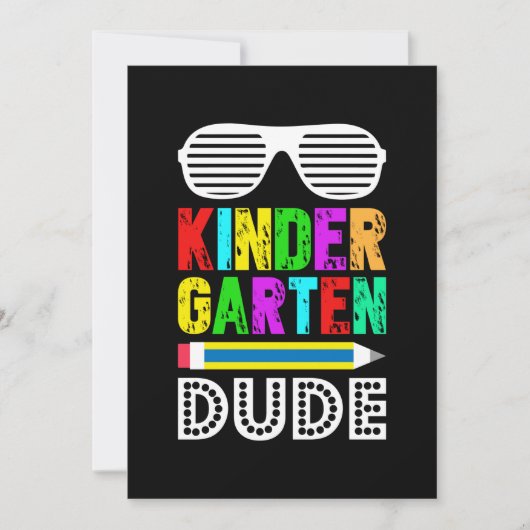 幼稚園の男の最初の日戻り 招待状 (正面)