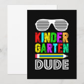 幼稚園の男の最初の日戻り 招待状 (正面/裏面)