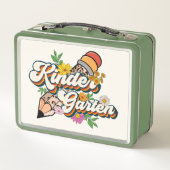 幼稚園の花と鉛筆金弁当 メタルランチボックス (裏面)