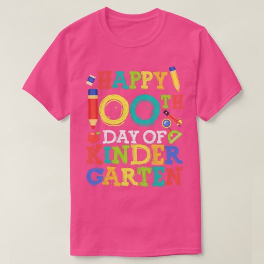 幼稚園の100日目かわいい学校に戻る Tシャツ (デザイン正面)