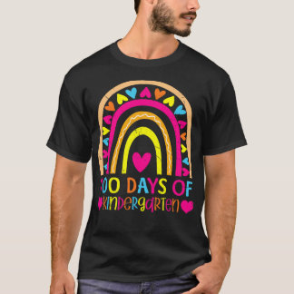 幼稚園の100日目を祝うレインボー100日目の賢さ Tシャツ