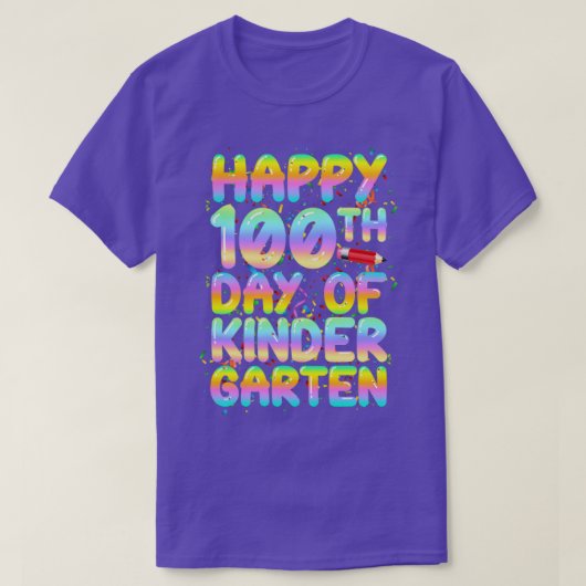 幼稚園の100日目ハッピーバックScho Tシャツ (デザイン正面)