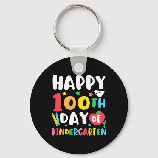 幼稚園の100日目先生子供100日Sc キーホルダー (正面)