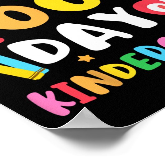 幼稚園の100日目先生子供100日Sc ポスター (角)