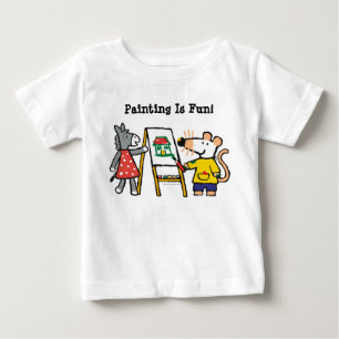 幼稚園のMaisyそして正気でないペンキ ベビーTシャツ