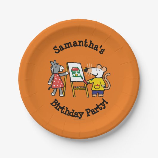 幼稚園のMaisyそして正気でないペンキ ペーパープレート (正面)