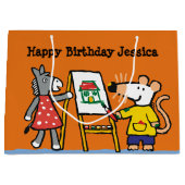 幼稚園のMaisyそして正気でないペンキ ラージペーパーバッグ (正面)