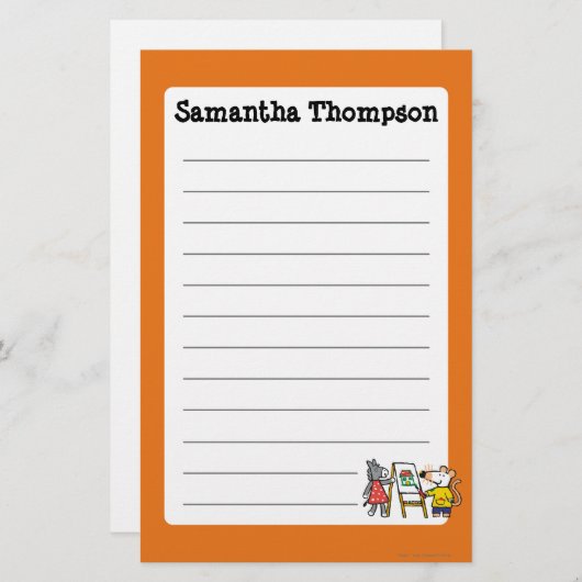 幼稚園のMaisyそして正気でないペンキ 便箋 (正面/裏面)