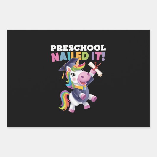 幼稚園はユニコーン卒業キャップをItに釘付けにした ラッピングペーパーシート (正面)