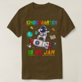 幼稚園は私のジャム宇宙飛行士新学期E Tシャツ (デザイン正面)