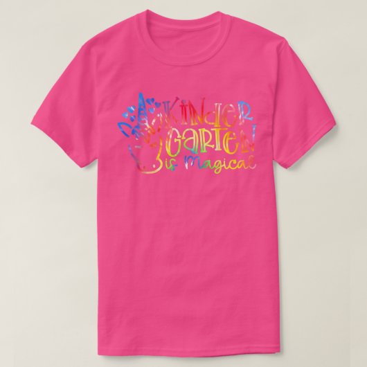 幼稚園は魔法のユニコーンチーム絞り染め Tシャツ (デザイン正面)
