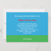 幼稚園または就学前の卒業写真インビタット 招待状 (裏面)