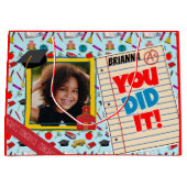 幼稚園または幼稚園の卒業の写真のギフトバッグ ラージペーパーバッグ (正面)