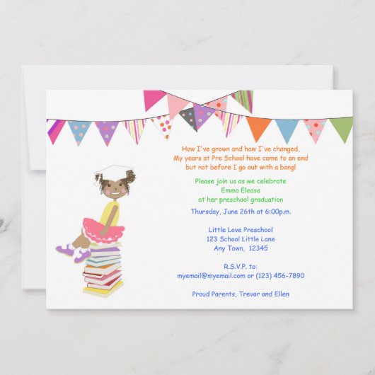 幼稚園または幼稚園の招待状 招待状 (正面)