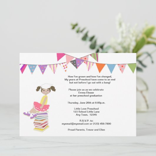 幼稚園または幼稚園の招待状 招待状 (スタンド正面)