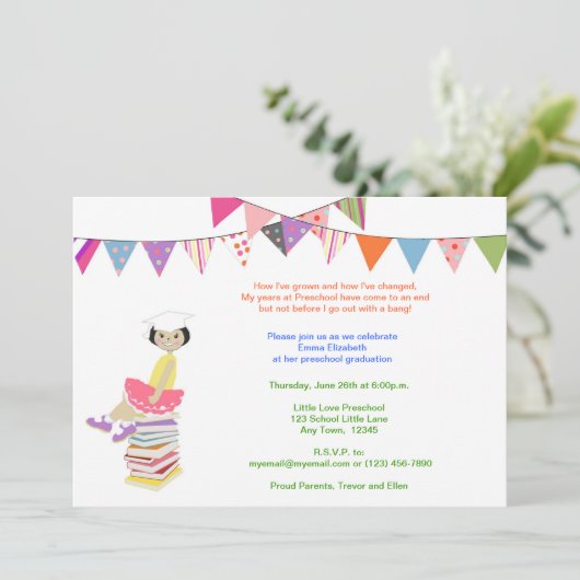 幼稚園または幼稚園の招待状 招待状 (スタンド正面)