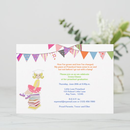 幼稚園または幼稚園の招待状 招待状 (スタンド正面)