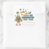 幼稚園やっ来!おもしろいファラオ初日 スクエアシール (バッグ)