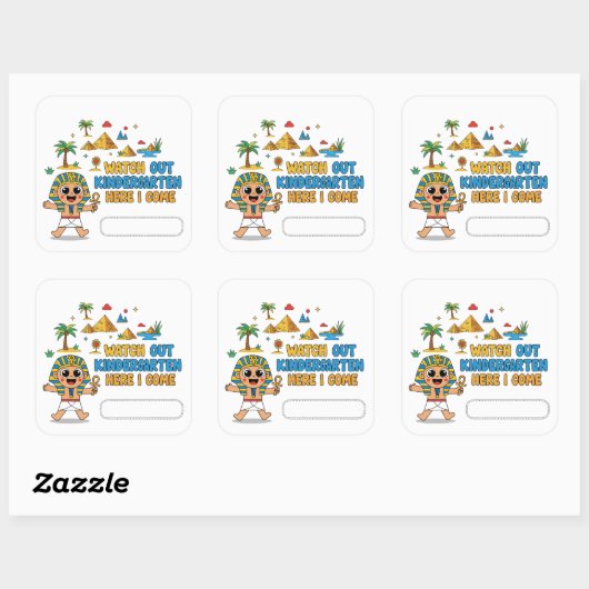 幼稚園やっ来!おもしろいファラオ初日 スクエアシール (シート)