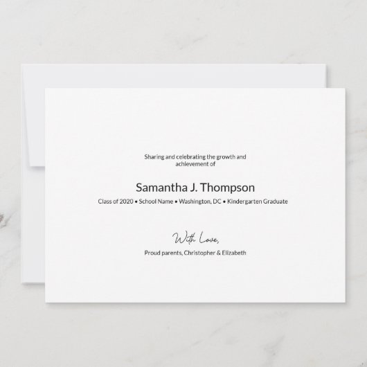 幼稚園を卒業して卒業した今の写真 案内状 (裏面)