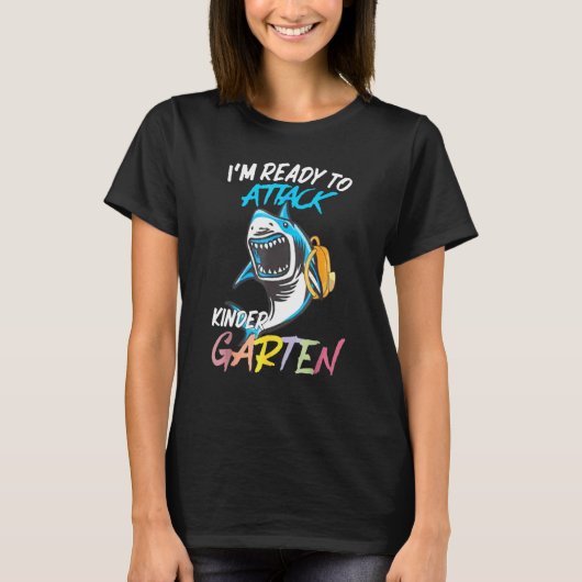 幼稚園を攻撃する準備ができた新学期 Tシャツ (正面)