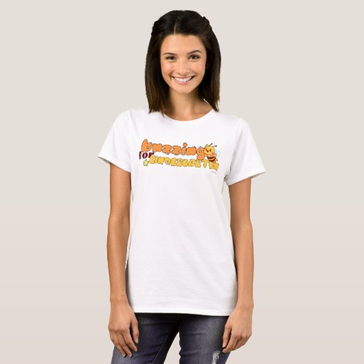 幼稚園を楽しみにしている かわいいミツバチ 幼稚園 Tシャツ (正面フル)