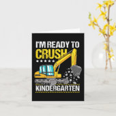 幼稚園を潰す準備ができている子供たち建築 カード (黄色い花)