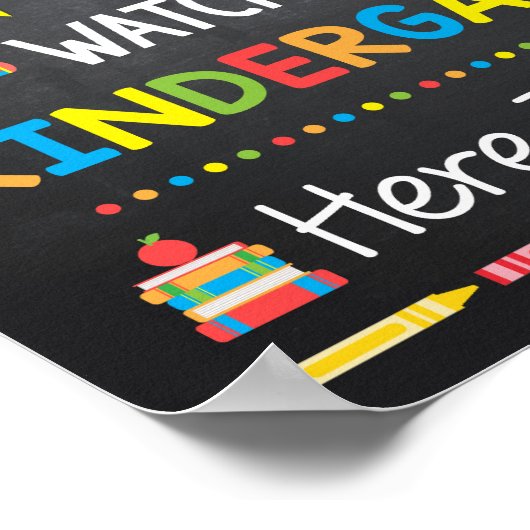 幼稚園を見てこ来ここI、Chalkboard ポスター (角)