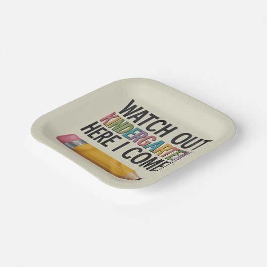 幼稚園を見守る私の来新学期 ペーパープレート (傾斜あり)