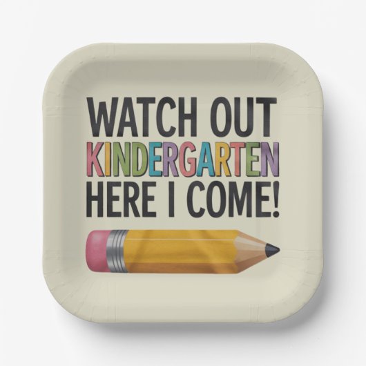 幼稚園を見守る私の来新学期 ペーパープレート (正面)