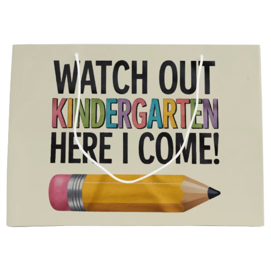 幼稚園を見守る私の来新学期 ラージペーパーバッグ (正面)