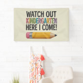 幼稚園を見守る私の来新学期 横断幕 (インサイチュ)