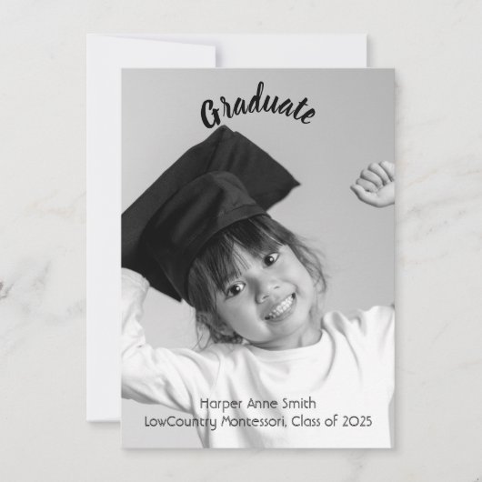 幼稚園エレガント卒業発表 案内状 (正面)