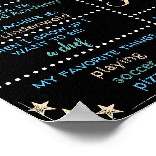 幼稚園カスタムの最初の日サイン ポスター (角)