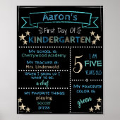 幼稚園カスタムの最初の日サイン ポスター (正面)