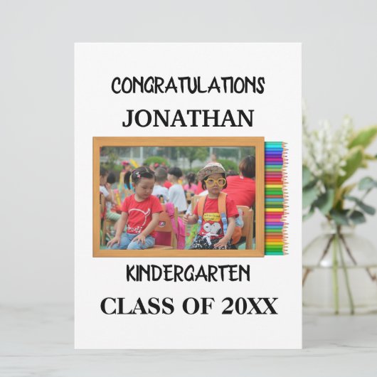 幼稚園カスタム卒者のシャルボード写真 カード (スタンド正面)