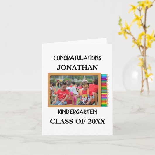 幼稚園カスタム卒者のシャルボード写真 カード (黄色い花)