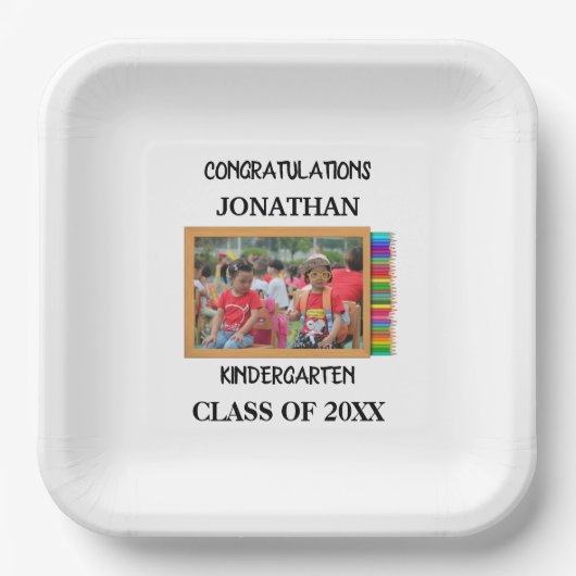 幼稚園カスタム卒者のシャルボード写真 ペーパープレート (正面)