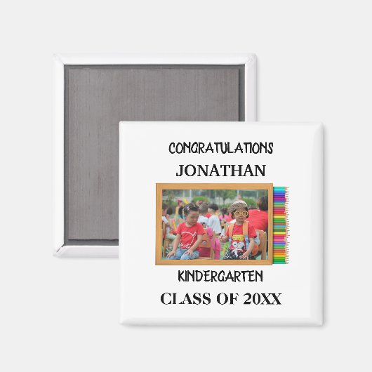 幼稚園カスタム卒者のシャルボード写真 マグネット (正面/裏面)