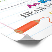 幼稚園カラフルの初日のサイン ポスター (角)