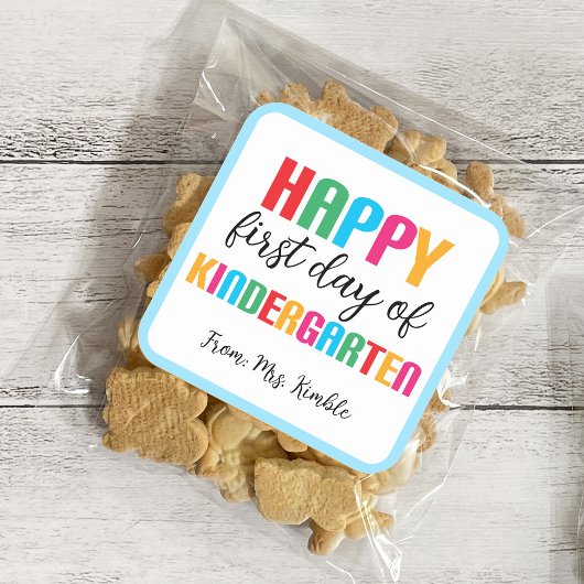 幼稚園カラフルスクールステッカー(Square) スクエアシール