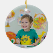 幼稚園カラフルチョーク記念キッズ写真 セラミックオーナメント (裏面)