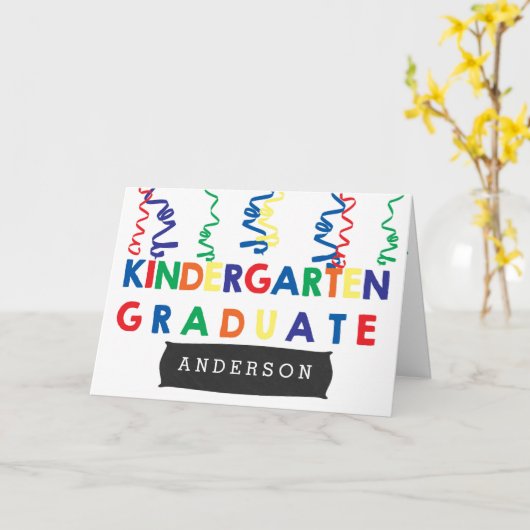 幼稚園カラフル卒業生  カード (黄色い花)