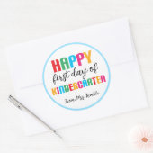 幼稚園カラフル学校シール ラウンドシール (封筒)