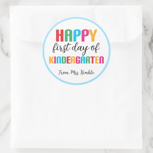 幼稚園カラフル学校シール ラウンドシール (バッグ)