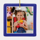 幼稚園キープサクパープルカラフルキッズ写真 セラミックオーナメント (裏面)